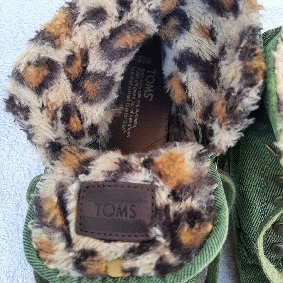 TOMS Highland botas in Highland Green Leopard Fleece women’s size 8.5W - Picture 6 of 12
